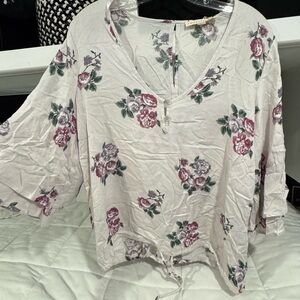 Lovestitch Floral Blouse with Pink and Purple Accents